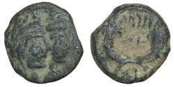 Ancient Coins - KINGS OF NABATEA. Aretas IV (9 BC-40 AD), with Shaqilath I AE Petra
