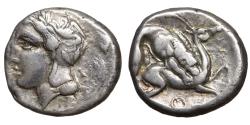 Ancient Coins - LUCANIA Velia 440/35-400 BC AR Nomos iridescent toning