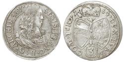 World Coins - Austria. Tyrol. Sigismund Franz. 1663 – 1665. 3 Kreuzer 1664. Hall mint. Silver.
