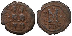 Ancient Coins - Justin II. 565-578. Æ follis. VF+