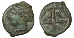 Ancient Coins - Sicily Syracuse Æ Hemilitron Dionysios I 415-405 BC XF