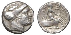 Ancient Coins - Euboia Histiaia Tetrobol 196-146 a.C.  Silver