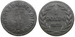 World Coins - Italy Lucca (Duchy) Carlo Ludovico Borbone (1824-1847) SOLDO 1826