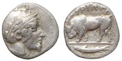 Ancient Coins - Lucania Sybaris as Thurium Triobol circa 400-350 XF