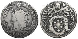 World Coins - Papal States Pius IV 1559-1565 Testone VF\XF