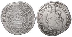World Coins - Papal State Paul IV 1555-1559 Testone VF\XF