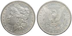 World Coins - USA Morgan Dollar 1886 Silver KM.110  Toned. XF+