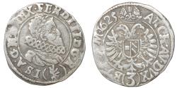 World Coins - Austria. Kingdom of Bohemia. Joachimsthal. Ferdinand II. 1619-1637. Groschen (3 Kreuzer) 1625. Rare. VF+