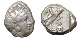 Ancient Coins - Attica Athens 440-404 BC AR Tetradrachm Silver Athena  \ Owl