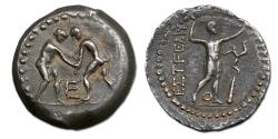 Ancient Coins - Pamphylia, Aspendos AR Stater - wrestlers grappling / slinger