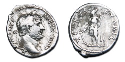 Ancient Coins - Hadrian AR Denarius - TELLVS STABIL