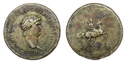 Ancient Coins - Nero Æ Sestertius. DECURSIO. cir. 63 AD