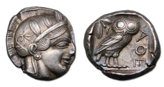 Ancient Coins - ATTICA, Athens AR Tetradrachm, iridescent cabinet toning
