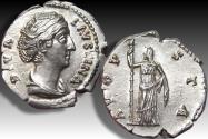 Ancient Coins - AR denarius Diva Faustina I Senior, Rome mint after 141 A.D. - AETERNITAS -