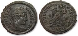 Ancient Coins - AE follis Constantine I The Great, Lugdunum (Lyon) - mintmark PLG(crescent) and C in field - circa 323-324 A.D.