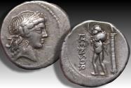 Ancient Coins - AR denarius L. Marcius Censorinus, Rome mint 82 B.C.