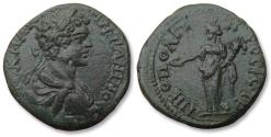Ancient Coins - Æ 21mm Caracalla, Moesia Inferior, Nikopolis mint 197-217 A.D. - Tyche standing left -