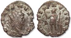 Ancient Coins - AE/BI silvered antoninianus Gallienus, Rome mint 265-267 A.D. - MARTI PACIFERO, A in left field - scarcer issue