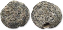 Ancient Coins - Byzantine lead seal - to be identified - circa 7th century A.D.