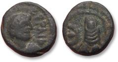 Ancient Coins - AE pentanummium Justin I, Theoupolis (Antioch) mint circa 522-527 A.D. - with collector/sales ticket -