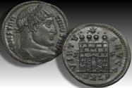 Ancient Coins - Follis Constantine I The Great, Arelate (Arles) circa 327-328 A.D. - VIRTVS AVGG / S-F / ARLP - rare
