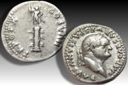 Ancient Coins - AR denarius Vespasian / Vespasianus, Rome mint circa 79 A.D. - TR POT X COS VIIII - scarcer cointype