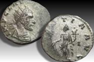 Ancient Coins - Silvered antoninianus Claudius II Gothicus, Siscia circa 269 A.D. - LAETITIA AVG with I in field - fully silvered