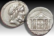 Ancient Coins - AR denarius M. Volteius M.f., Rome mint 78 B.C. - temple of Jupiter Capitolinus -