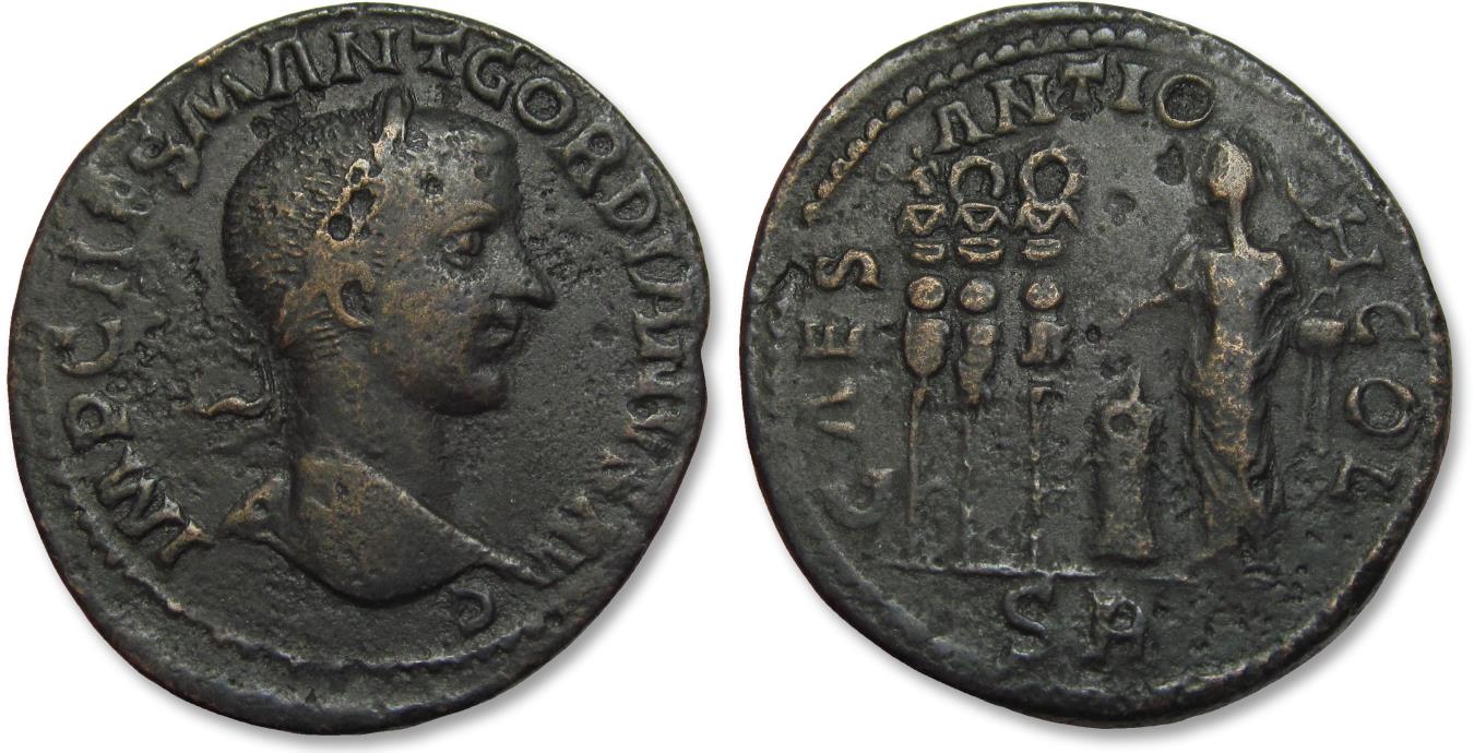 AE 33mm provincial coin (sestertius size) Gordian III, Pisidia, Antioch ...