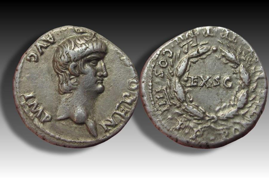 AR denarius emperor Nero, Rome mint 60-61 A.D. - rare coin in fantastic ...