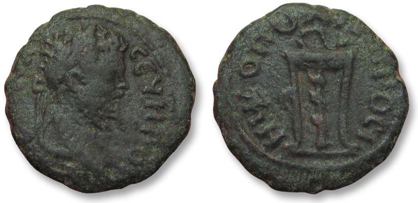 Ancient Coins - AE 17 (assarion) Septimius Severus, Moesia Inferior - Nikopolis ad Istrum 193-211 A.D. - tripod -