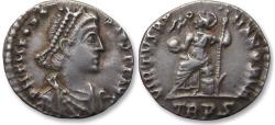 Ancient Coins - AR silver siliqua Theodosius I, Treveri (Trier) mint 382-383 A.D.