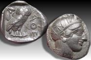 Ancient Coins - AR tetradrachm 454-404 B.C. Attica, Athens - great example of this iconic coin -