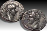 Ancient Coins - AR drachm Tiberius with Drusus as Caesar, Cappadocia, Caesarea-Eusebia circa 33-34 A.D.