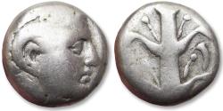 Ancient Coins - AR didrachm KYRENAICA / Cyrenaica - Kyrene / Cyrene, time of Magas circa 294-275 B.C. - cornucopiae symbol