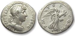 Ancient Coins - AR denarius Hadrian / Hadrianus, Rome 119-125 A.D. -- Victory flying right --