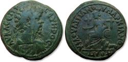 Ancient Coins - Æ 29mm Septimius Severus - struck under Julius Faustinianus, legatus consularis, Moesia, Marcianopolis circa 200-211 A.D. - Cybele seated left -