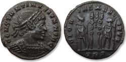 Ancient Coins - Constantine II Caesar AE follis, Treveri (Trier) mint 330-335 A.D. - palm branch + TRS -