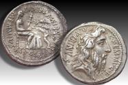 Ancient Coins - AR denarius C. Memmius C.f., Rome mint 56 B.C. - well centered example -