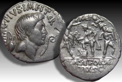 AR denarius Sextus Pompeius, Sicily mint circa 37-36 B.C. | Roman ...