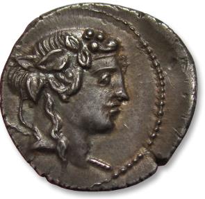 Ancient Coins - AR Denarius, L. Cassius Longinus. Rome 78 B.C. - Struck from fresh dies & beautifully toned -