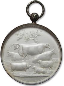 GREAT BRITAIN 53mm Frosted SILVER Agricultural Award Medal 1888 A D By great-britain-53mm-frosted-silver-agricultural-award-medal-1888-a-d-by