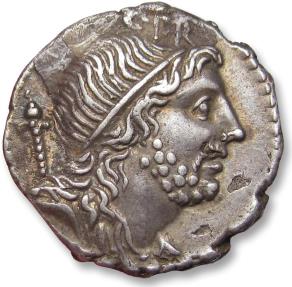 Ancient Coins - AR denarius Cn. Cornelius Lentulus, uncertain Spanish mint 76-75 B.C. - beautiful sharp example