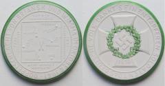 World Coins - Nazi Germany WW2 white & green enameled porcelain medal 1941: on the victory in the battles of Bryansk & Vyazma near Moscow - rare -