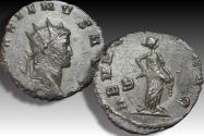 Ancient Coins - Silvered antoninianus Gallienus, Rome mint circa 260-268 A.D. - ABVNDANTIA AVG, with B in field -