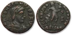 Ancient Coins - AE follis Gratian / Gratianus, Siscia - GLORIA ROMANORVM, ΔSISCR, Q - C and monogram - circa 367-375 A.D.