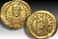 Ancient Coins - AV gold solidus Marcian / Marcianus, Constantinople mint 1st officina (A) circa 450 A.D.