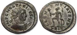 Ancient Coins - AE silvered antoninianus Tacitus, Rome mint 275-276 A.D.  - mintmark XXIZ - almost fully silvered -