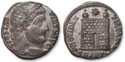 Ancient Coins - Silvered follis Constantine I, Antioch mint, 7th officina 327-329 A.D. - mintmark SMANTZ - Ex CNG 2011 - rare bust variety