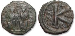 Ancient Coins - AE half-follis / 20 nummi Justin II with Sophia, Theoupolis (Antioch) mint - dated year IIIЧ = 8 = circa 572-573 A.D. -